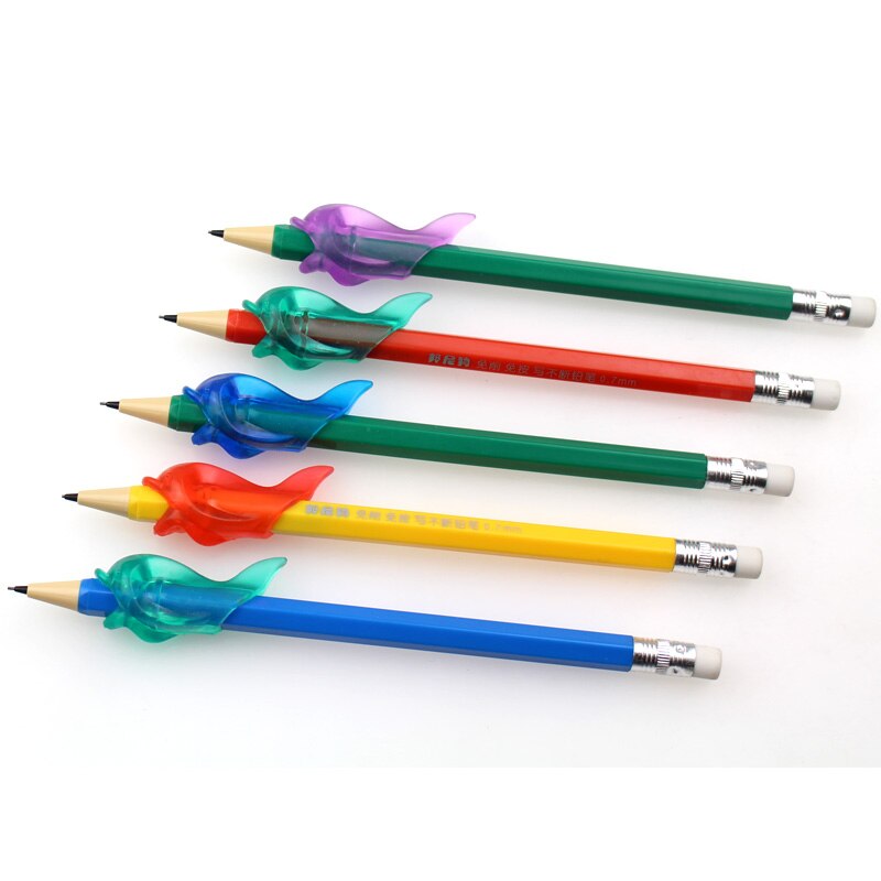 Vis Stijl Leerling Schrijven Houding Corrigeren Tool Zachte Siliconen Potlood Topper Apparaat Student Briefpapier Pen Houding Corrector