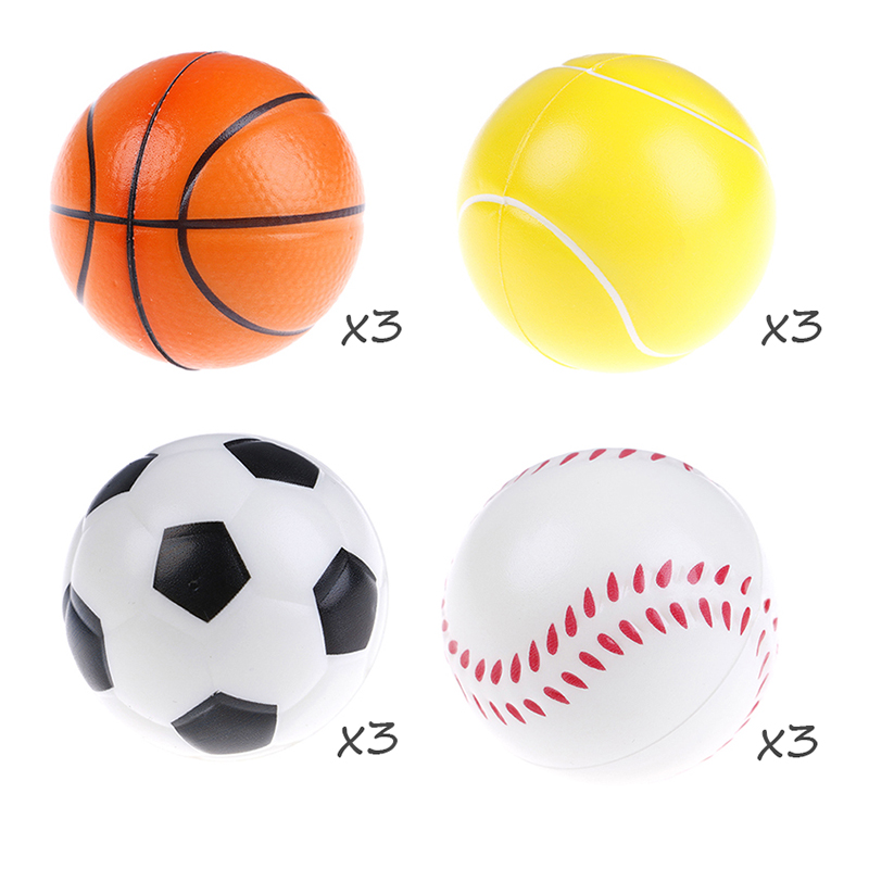 12pcs Children Sponge bounce Ball Sports Anti Stress Ball Educational Toys For Kids Outdoor Sports Decompression Release Ball