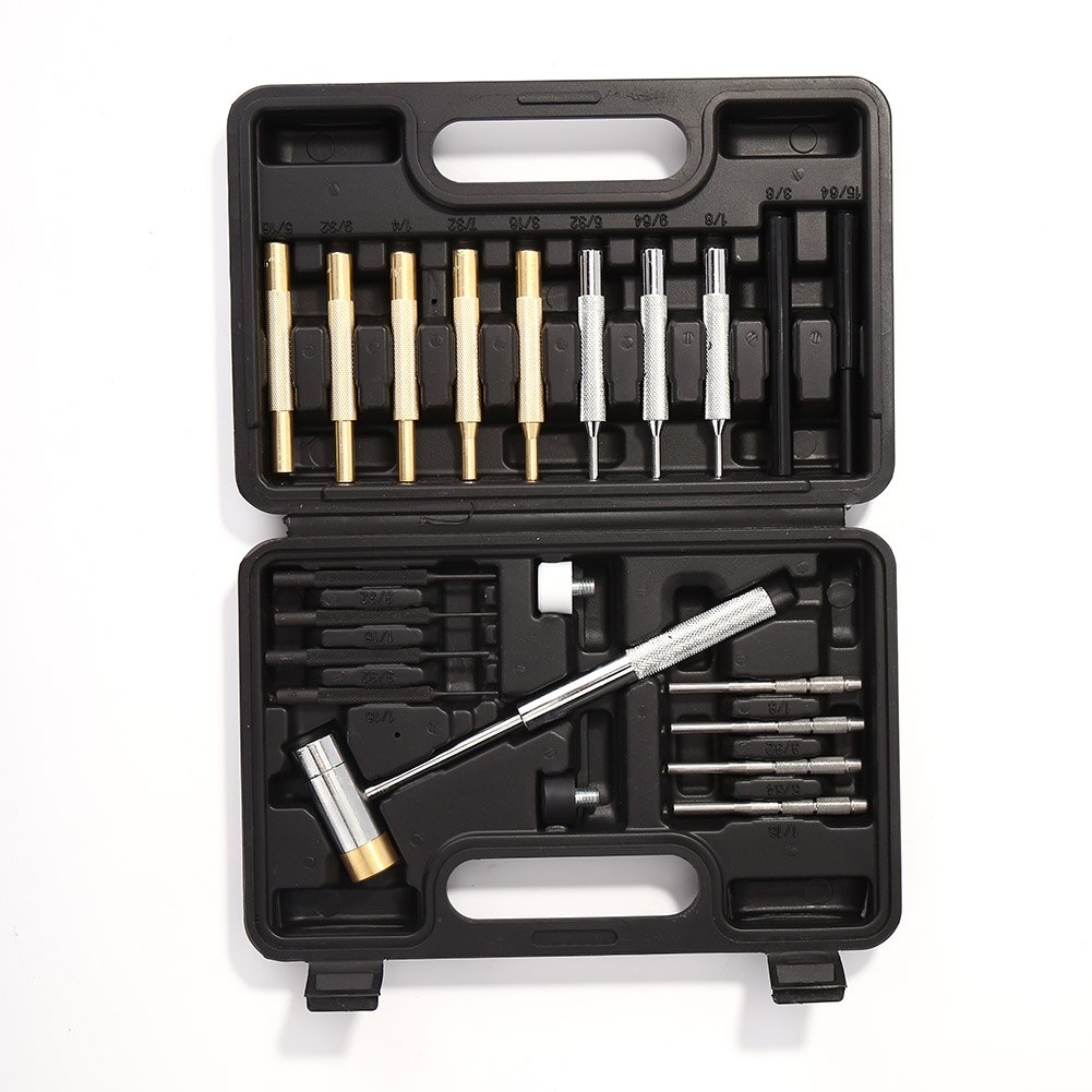 21 Stks/set Ponsen Tool Kit Diy Lederen Carving Ambachtelijke Gereedschappen Ronde Mechanische Punch Set Stalen Pin Hamer Stoten Met Messing: Default Title