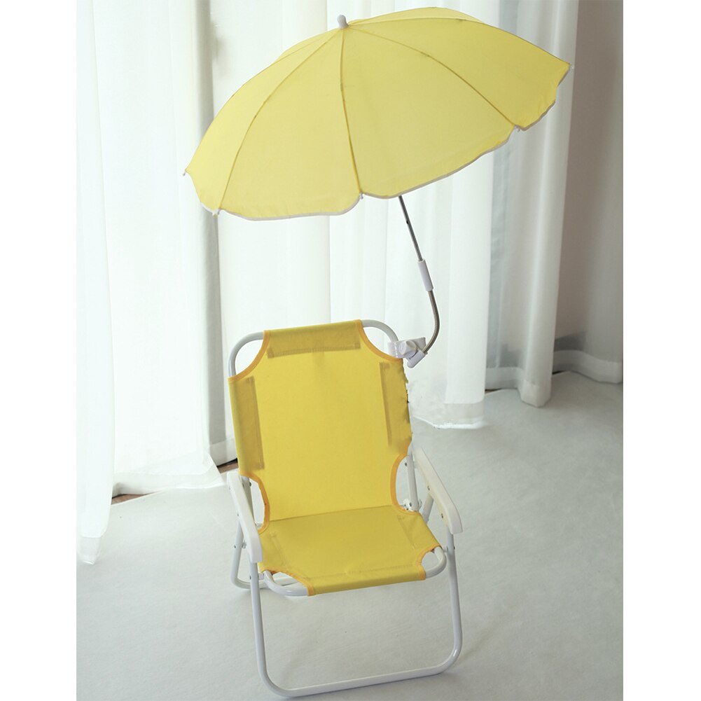 De parasol plegable playa sillón reclinable Silla de playa para niños con paraguas extraíbles: Amarillo