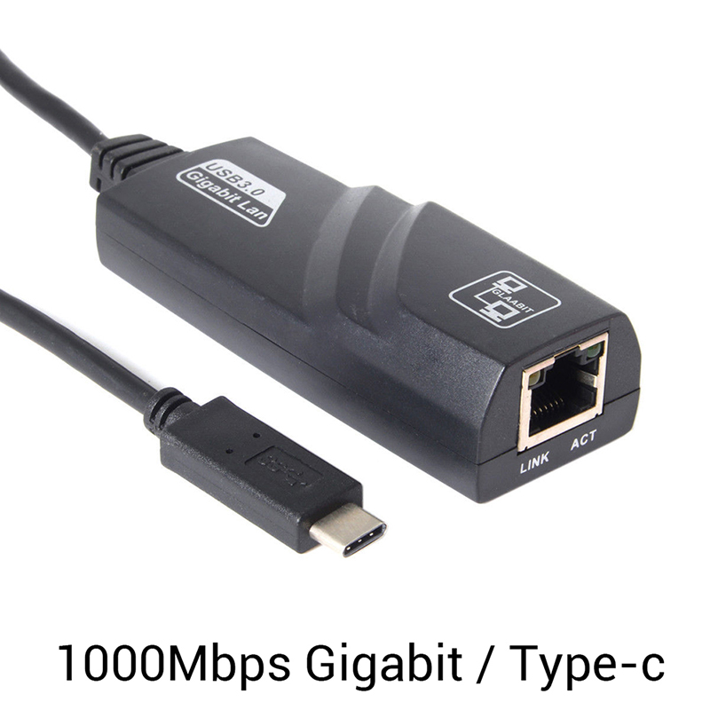 Câble adaptateur réseau Ethernet LAN 1000Mbps pour ordinateur portable PC K type-c USB-C à RJ45 Gigabit