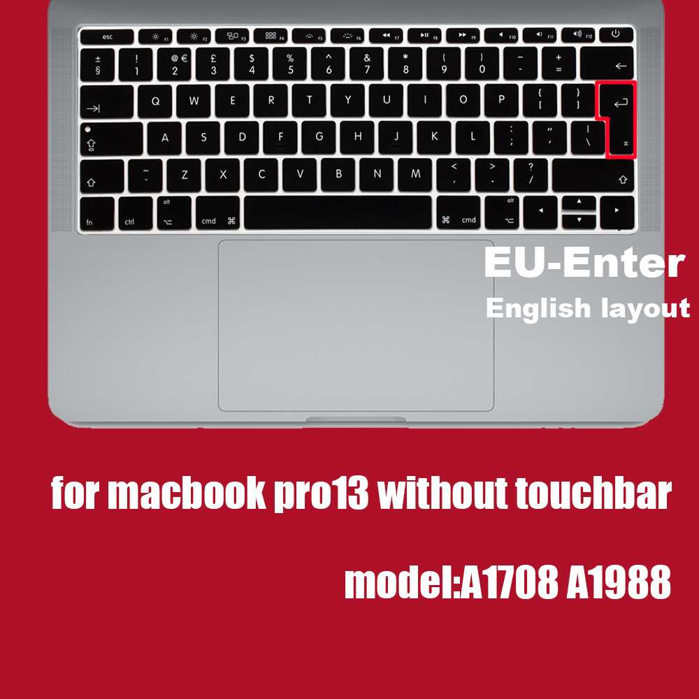 Kannettavan tietokoneen näppäimistön suojus eu&us näppäimistön kotelon suoja macbook prolle 16 13 air 12 15 touchbar malli  a1706 a 1466 a 1708 1990 2 a 1398 a 1534: 13 pro  a1708 eu- ente