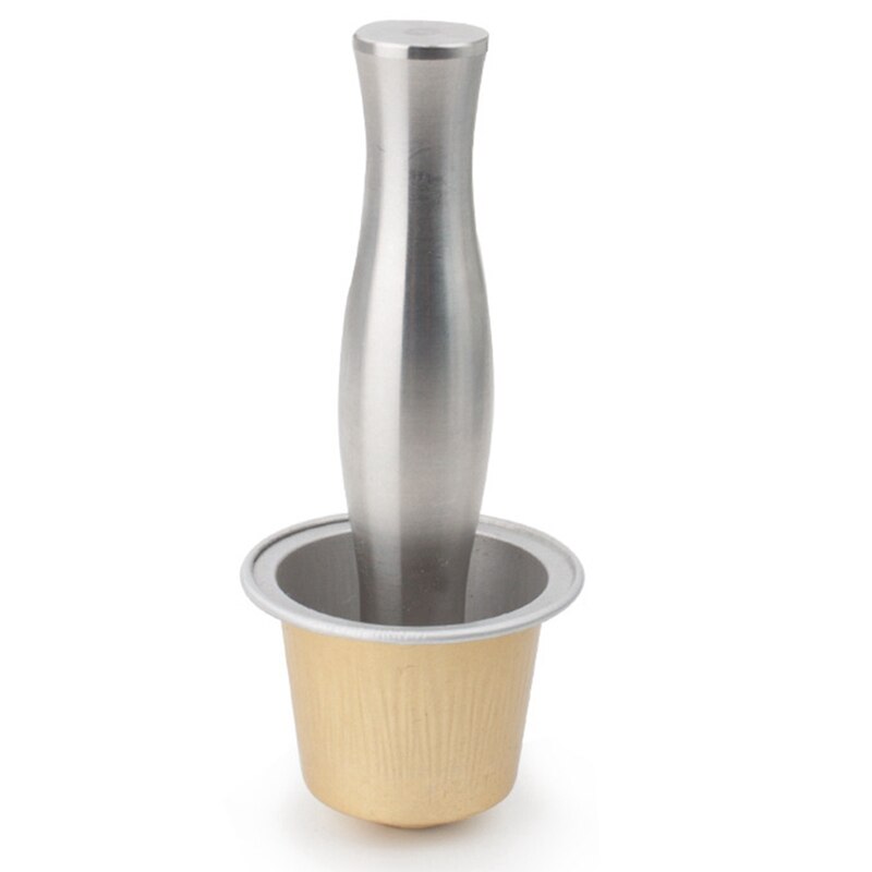 Koffie Tamper Rvs Effen Espresso Koffie Tool Voor Nespresso Capsule Machine Poedervorm Hamer