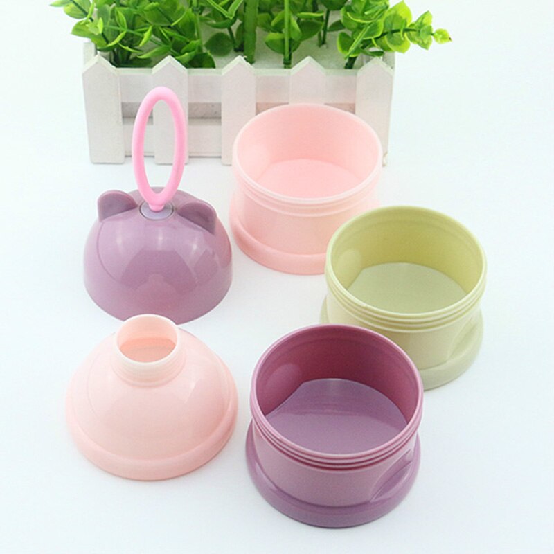 3 layer Frog Style Portable Baby Food Storage Box Essential Cereal Cartoon Milk Powder Boxes Toddle Kids Formula Milk Container