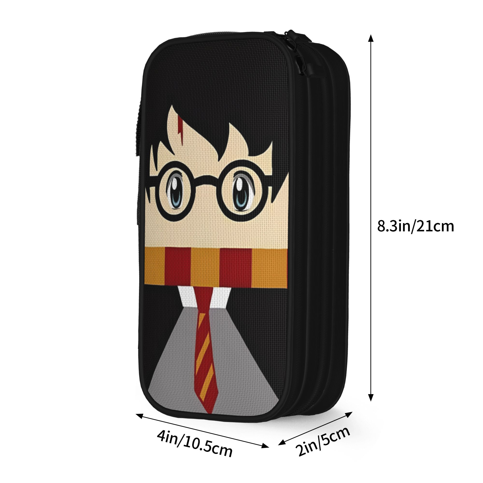 H-HP-P Harry Potter etui dubbele laag grote capaciteit schoolaccessoires pennenkoker: Kaki