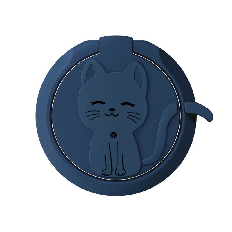 2021 nya söta katter metall 360 graders snurr finger ring telefon hållare ring hållare söt cell grepp uttag för telefon magnet fäste: Lila