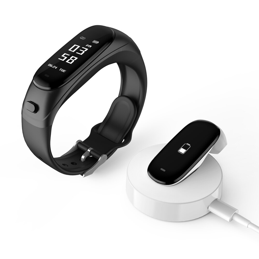 Fabriek Waterdicht Smart Horloge Armband Fitness Tracker Band Met Draadloze Oortelefoon Hartslag