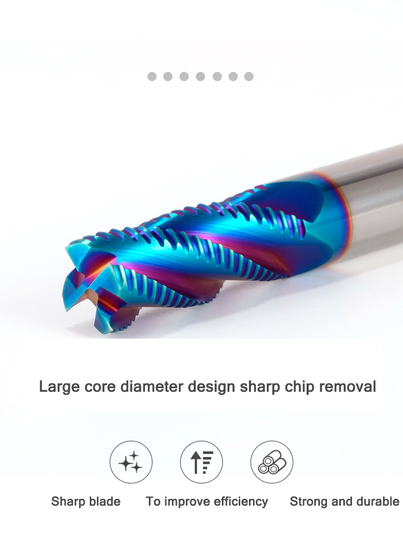HRC65 Rough Skin Tungsten Steel Milling Cutter 3MM To 20MM CNC Milling Cutter Special Milling Cutter For Steel Roughing