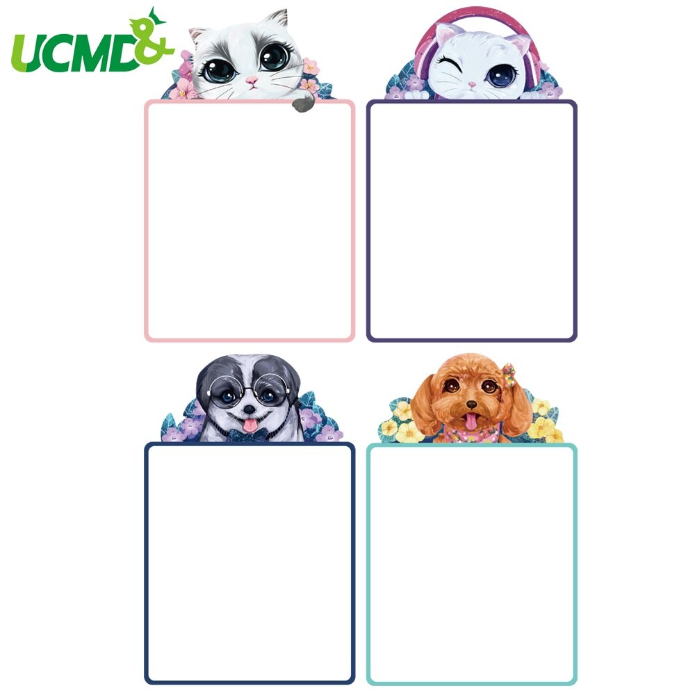 Creatieve Magnetische Whiteboard Sticker Voor Koelkast Koelkast Uitwisbare Schrijven Tekentafel Herinnering Opnemen Memo Bericht 4Pcs: UT2025148210