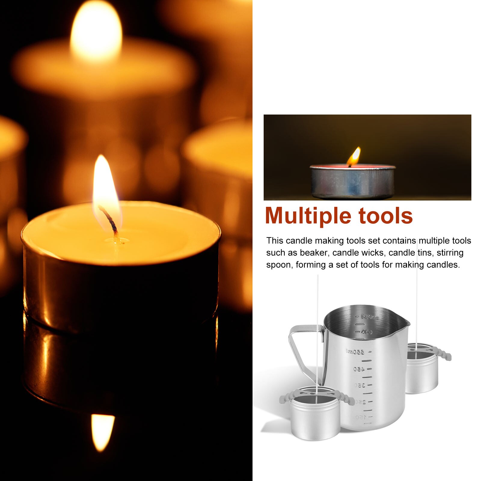 DIY Candle Making Kit Handmade Candle Making Tools DIY Candle Maker Pot Stirring Spoon Candle Wick Crafts Supplies