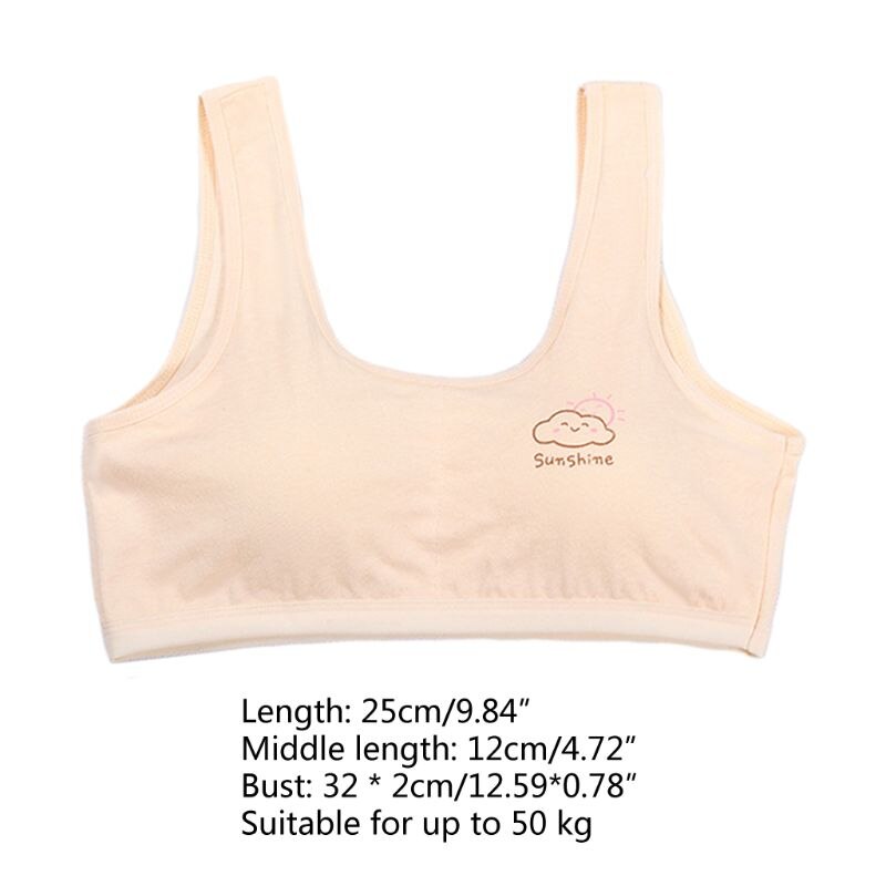 Pubertet jenter avlet stropp bomulls-bh tegneserie solskinn Sky metalltråd gratis bralette