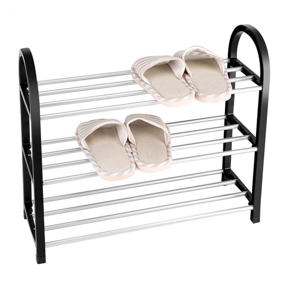 2/3/4 Tiers Stackable Shoe Rack Space Saving Shoe Tower Cabinet Storage Organizer Upholstered Shoe Rack Entryway Storage Shelf