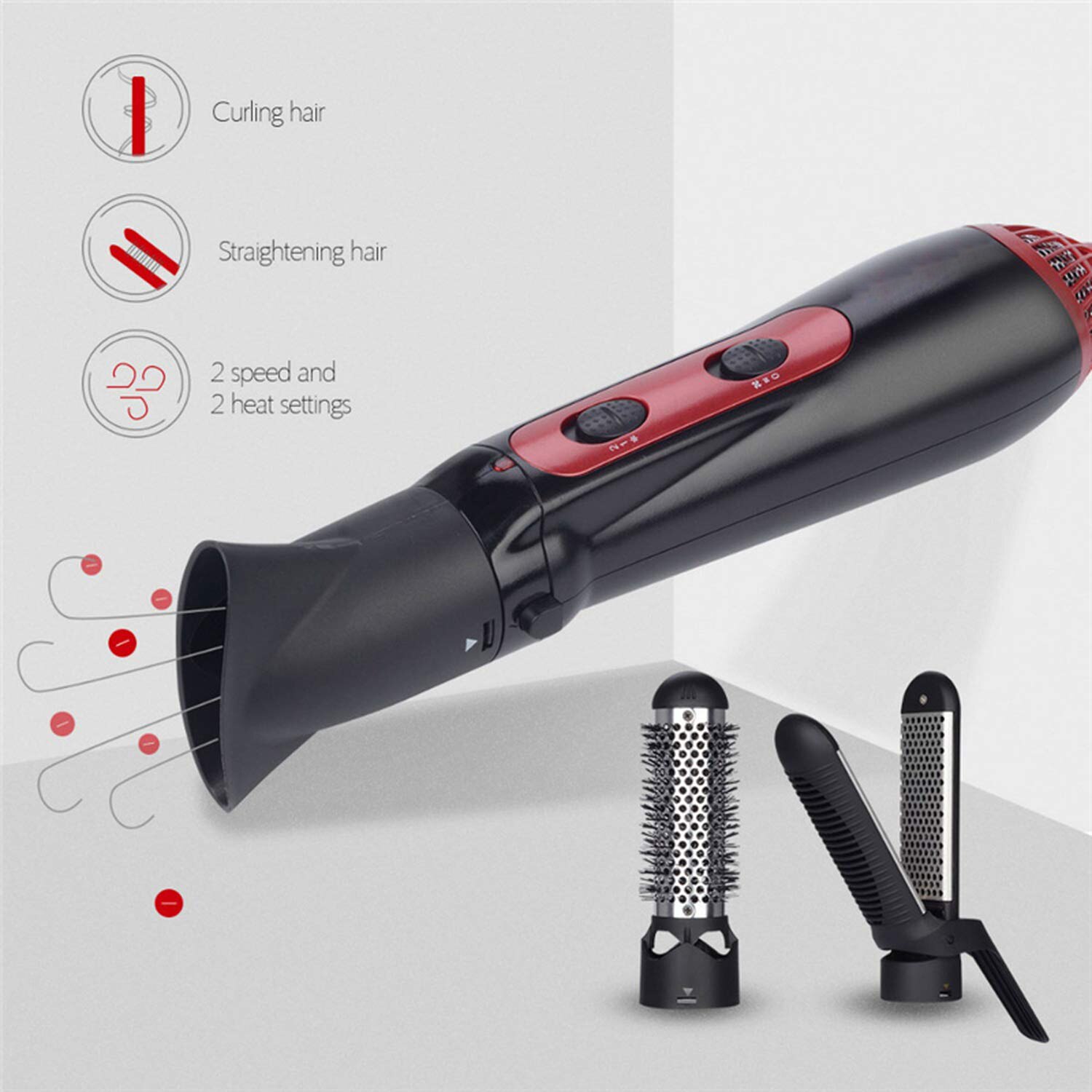 3 In 1 Föhn Borstel Multifunctionele Hete Lucht Borstel Stijltang Air Brush Culing Ijzer Air Brush haar Styler Tool