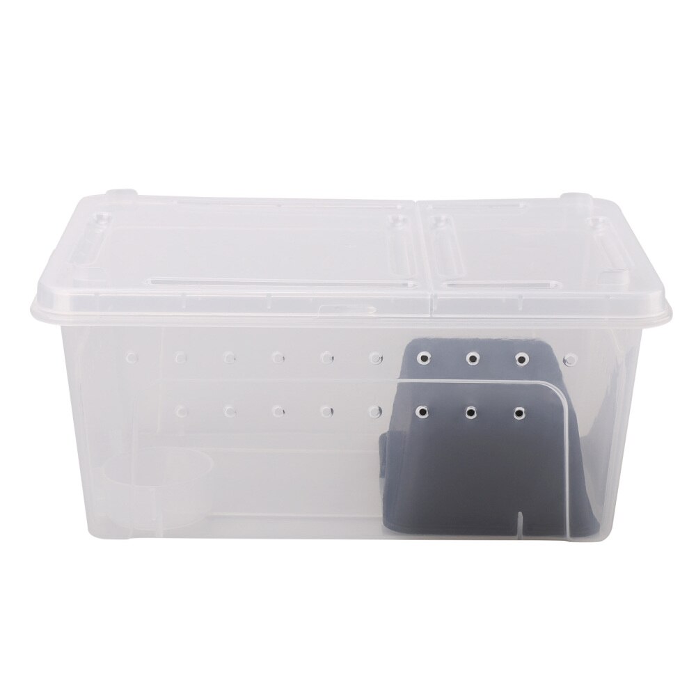 Reptile Feeding Box Transparent Animal Habitat Cage PP Pet Turtle Tank Terrarium For Spider Scorpion Gecko Insect Snake Tortoise