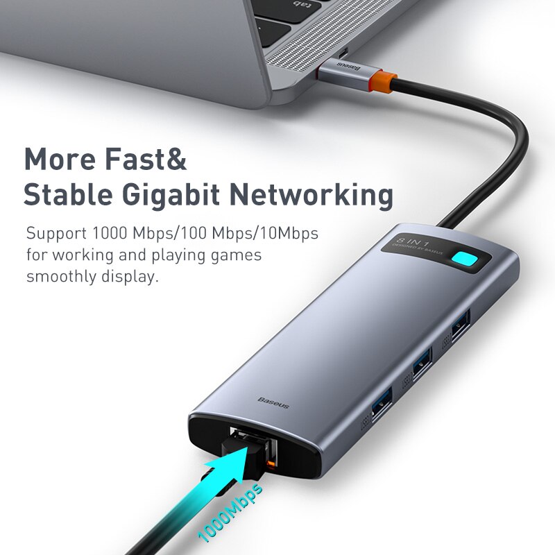Baseus Docking Station HUB Typ C zu HDMI-kompatibel USB 3,0 Adapter 8 in 1 Dock für MacBook Pro luft USB C Splitter
