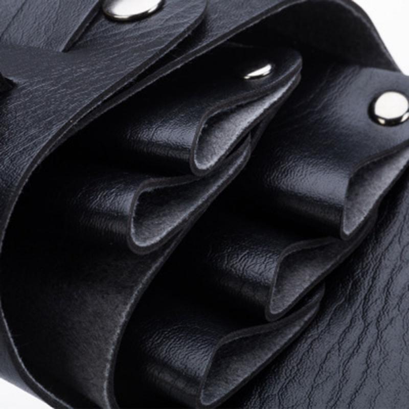 Cartuchera para guardar tijeras de peluquero de cuero PU, funda cartuchera para peluquero o salón, bolsa de peluquería, herramientas de estilismo con correa