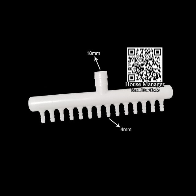 Aquarium Air Splitter Multi Control Fish Tank Air Pump Flow Splitter Distributor Valve Tap Lever use with pipe tube: White 1to14 18mm