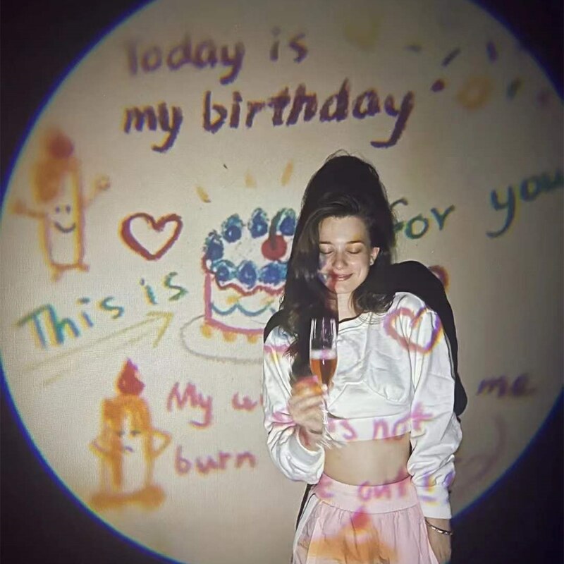 Birthday background projector decoration projection atmosphere lamp party layout