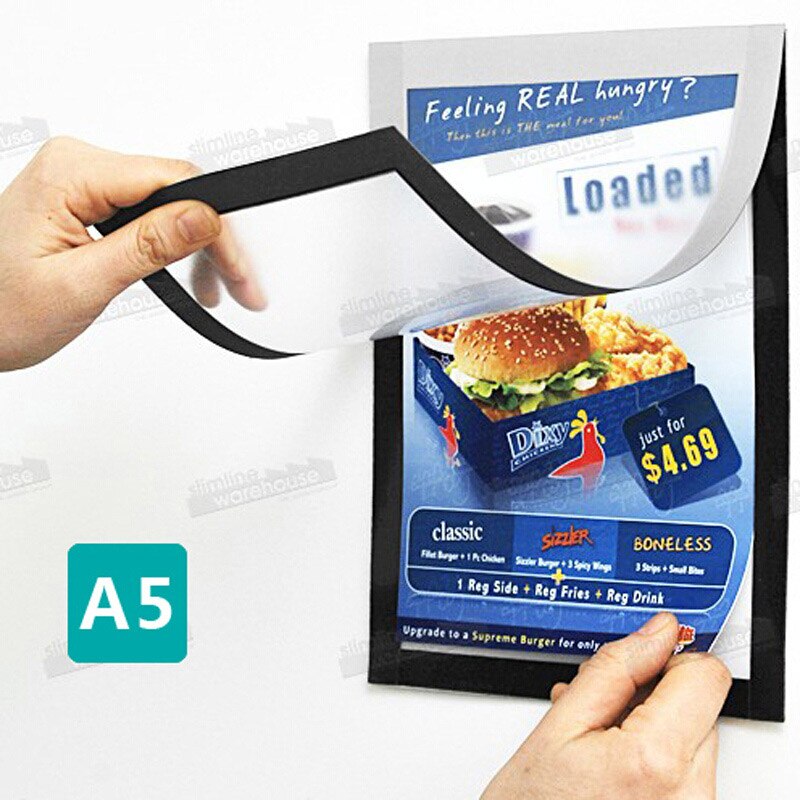 210x297mm PVC Magnetic Office Badge Indoor Wall Mount Sign Holder Display INFO Poster Door Sign: A5 148x210mm