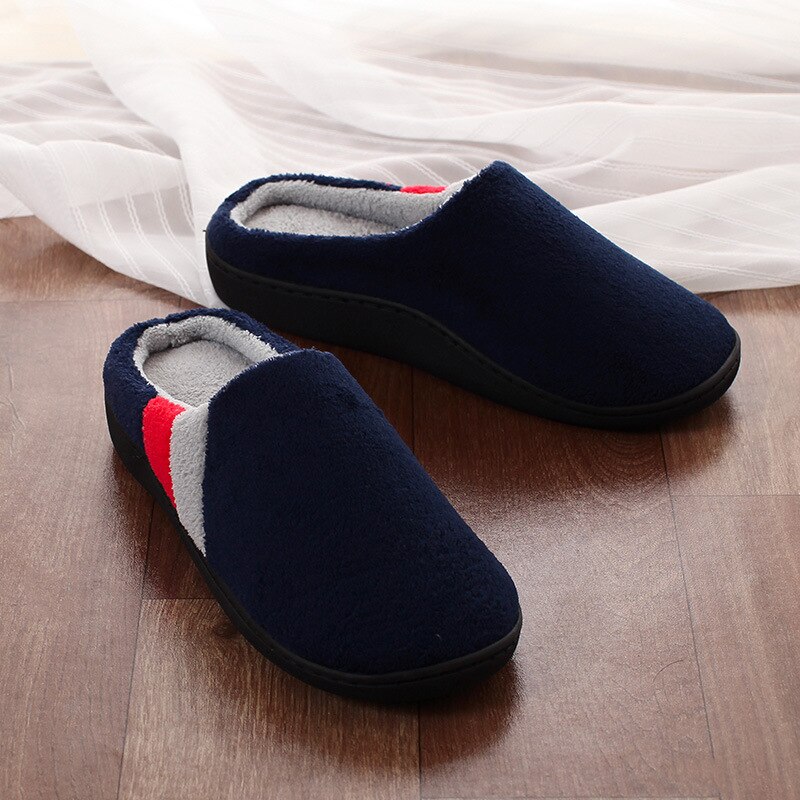 Home Slippers for Men Winter Furry Short Plush Man Slippers Non Slip Bedroom Slippers Couple Soft Indoor Shoes Male