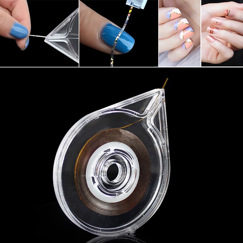 6 Pc Mini Handheld Eenvoudig Te Gebruiken Transparante Nail Streep Tape Doos Sticker Nail Moet-Hebben Gereedschap