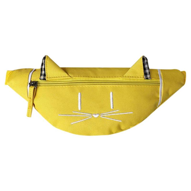 Enfants couleur unie bande dessinée mignon impression sacs à bandoulière pour enfants garçons filles décontracté taille Fanny ceinture paquets toile Zipper poitrine sacs