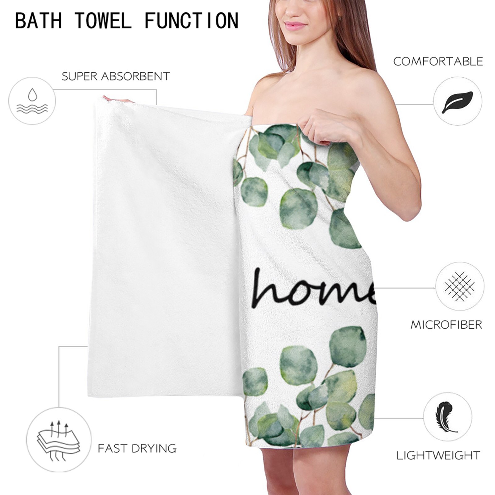 Summer Tropical Plants Leaves Bath Towel For Adults Home Essentials Summer Swimming Beach Towel Quickly Dry Face Towel