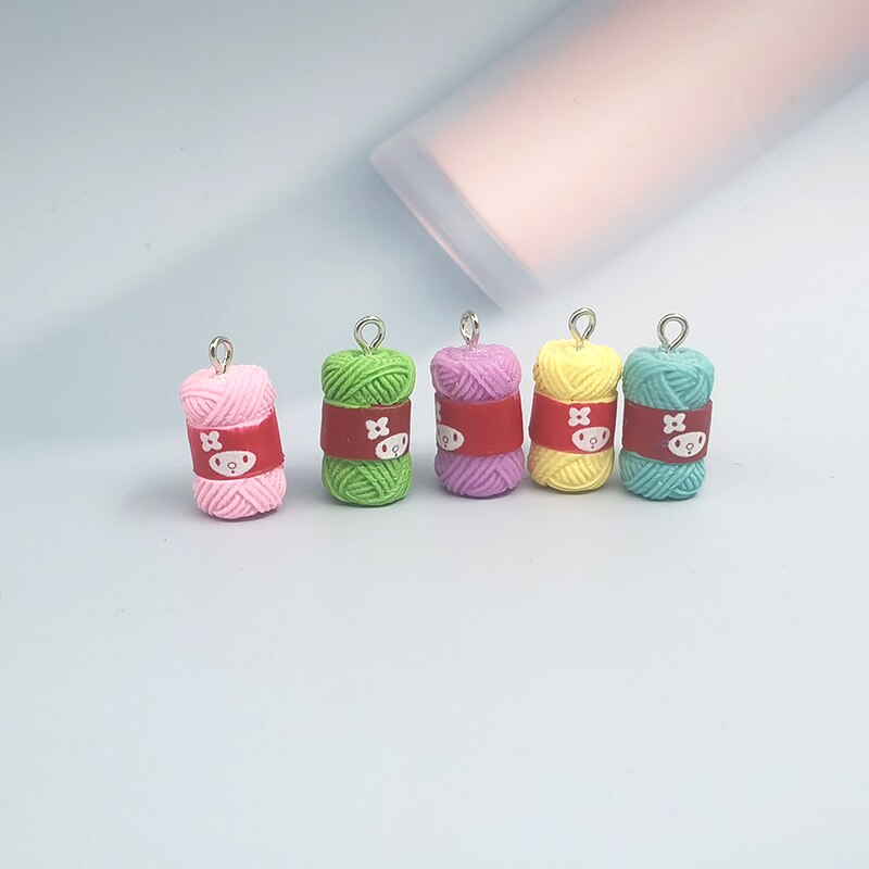 Kawaii – pendentifs mignons en fil de laine et résine, 10 pièces, pendentifs en forme de lapin, pour fabrication de bijoux faits à la main, à la , C316: with hook mix send