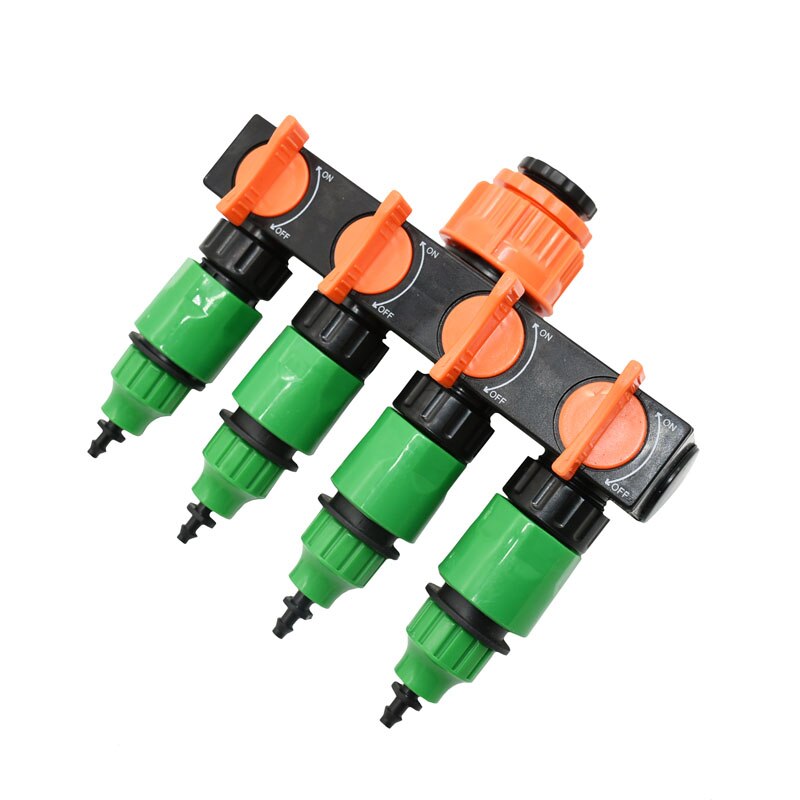1/4 3/8" Garden Tap water pipe 4 way splitter Hose Splitter 4/7 or 8/11 Hose Fittings Pipe Connector Irrigation 1Set: C