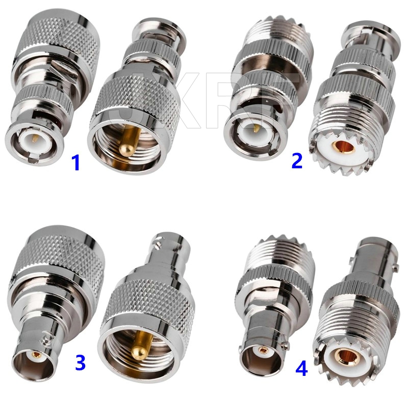 JXRF SMA BNC UHF To SMA SMB MCX MMCX BNC TNC UHF N F Type SO239 PL259 RF Coaxial coax Adapter Connector combination 4 piece: green