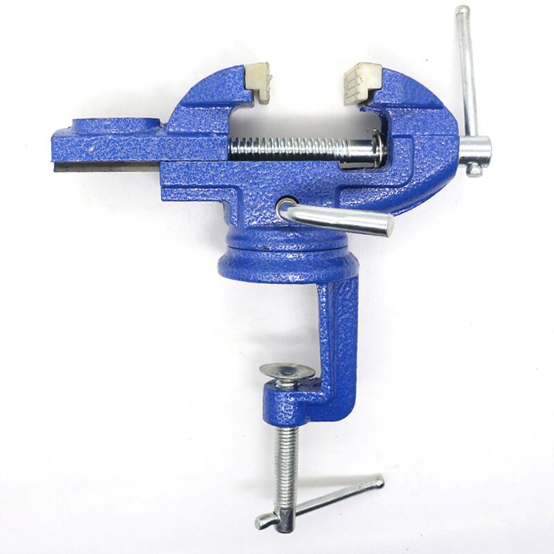 50mm 360 Degree Rotatable Mini Table Vise Cast Iron Universal Plastic Clamp Head Vise Flat Pliers Manual Bench Clamp