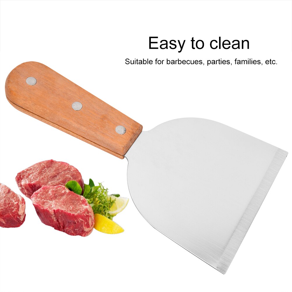 Stainless Steel Barbecue BBQ Grill Scraper Kitchen Cooking Steak Fried Shovel Pancake Flipper