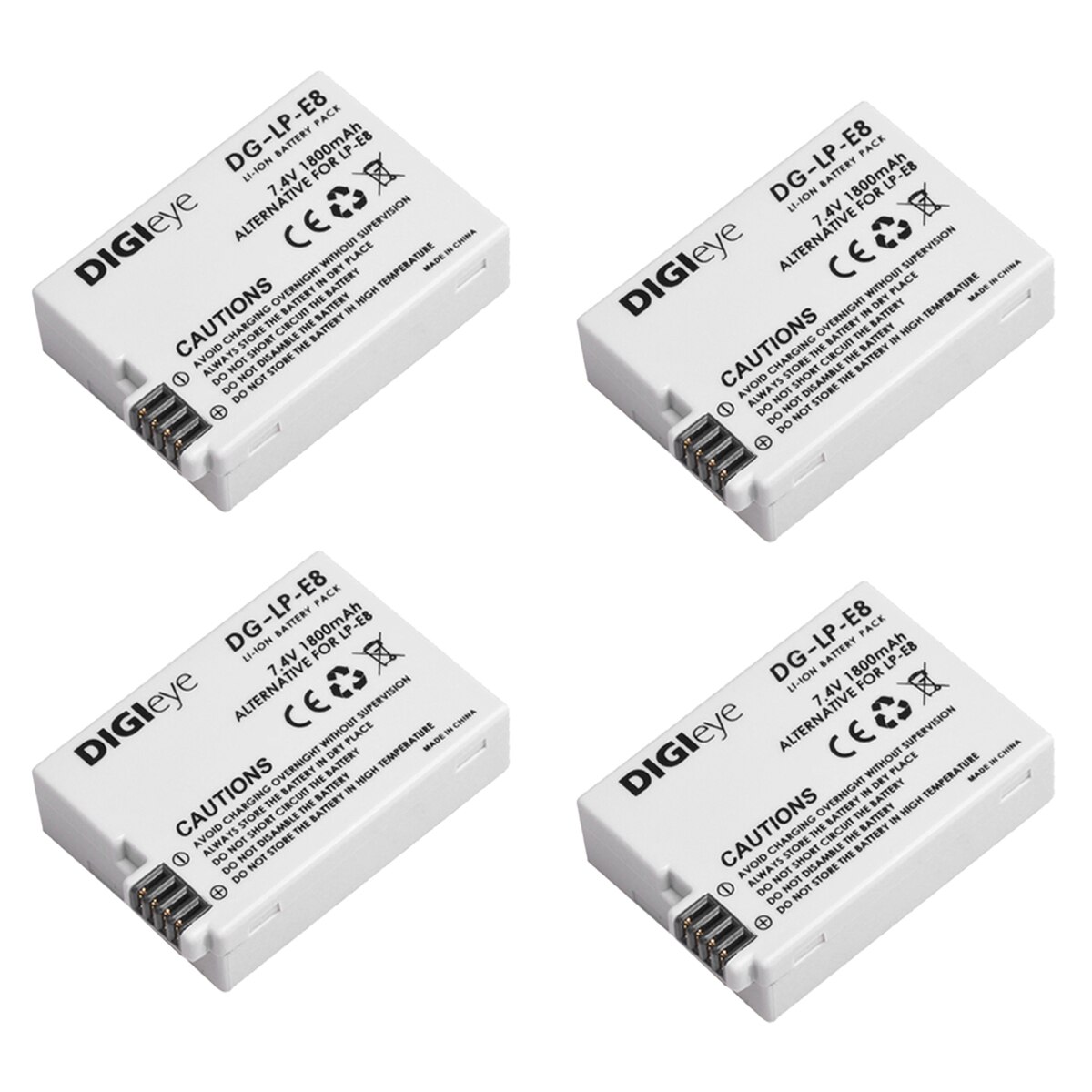 2X LP-E8 LPE8 Battery + LCD Dual Charger With Type C Port for Canon Rebel T3i T2i T4i T5i EOS 600D 550D 650D 700D Kiss X5 X4 X6: 4 battery