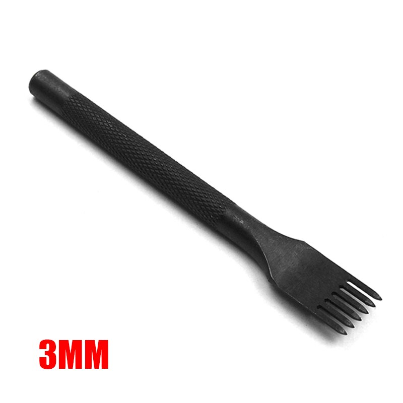 3mm Stainless Steel Flat Chisel Leather Craft Tools Hole Punch Kit DIY Tool 1 Prong/2 Prong/4 Prong/6 Prong Punching stitch fork: 6 Prong