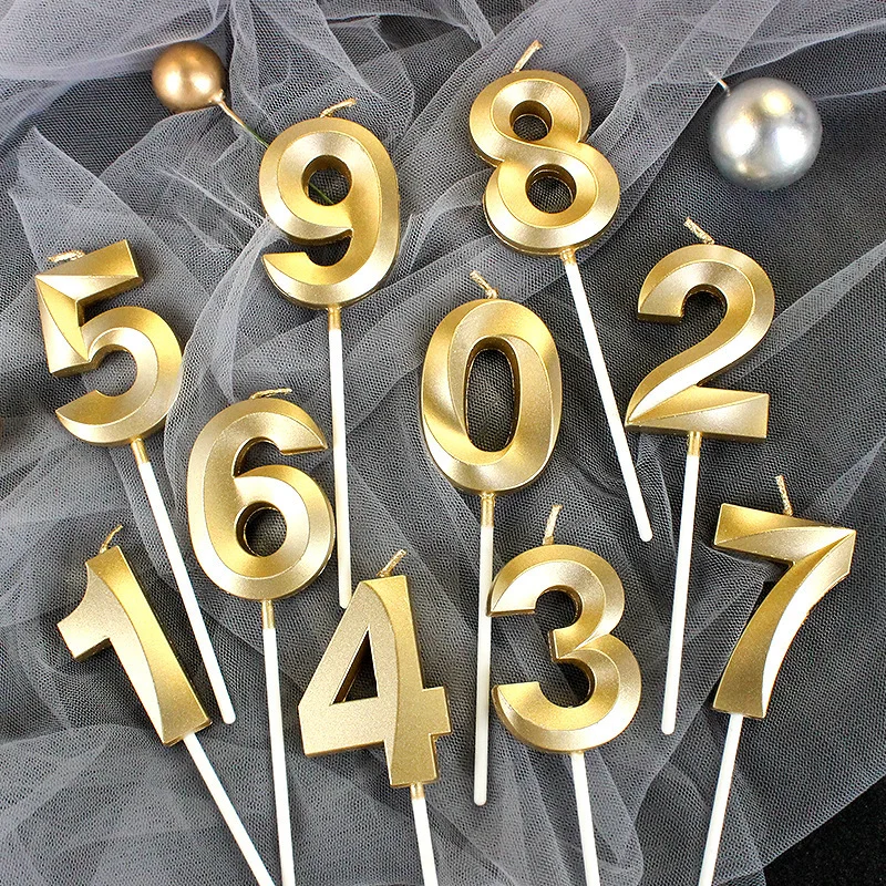 1Pc 0-9 Nummer Verjaardag Kaarsen Uitgebreide Grote 3D Cake Kaars Topper Decoratie Voor Verjaardag jubileum Viering
