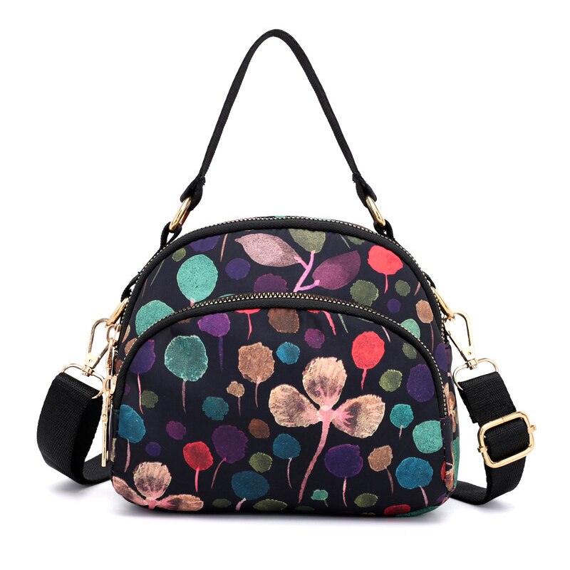 Sød pige crossbody tasker håndtaske bred rem kvinder skuldertasker multi-lomme dame messenger taske makeup taske til kvinder: Gyldent blad