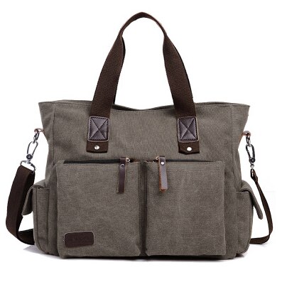 Herr väska, canvas vattentät laptop för laptop vintage väska portfölj cross body axelväska