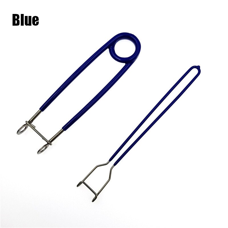 Good Healthy 2pcs Stainless Steel Fish Mouth Spreader Piler Opener Fish Hook Remover Extractor Kit Fishing Tackle Tools: Blue