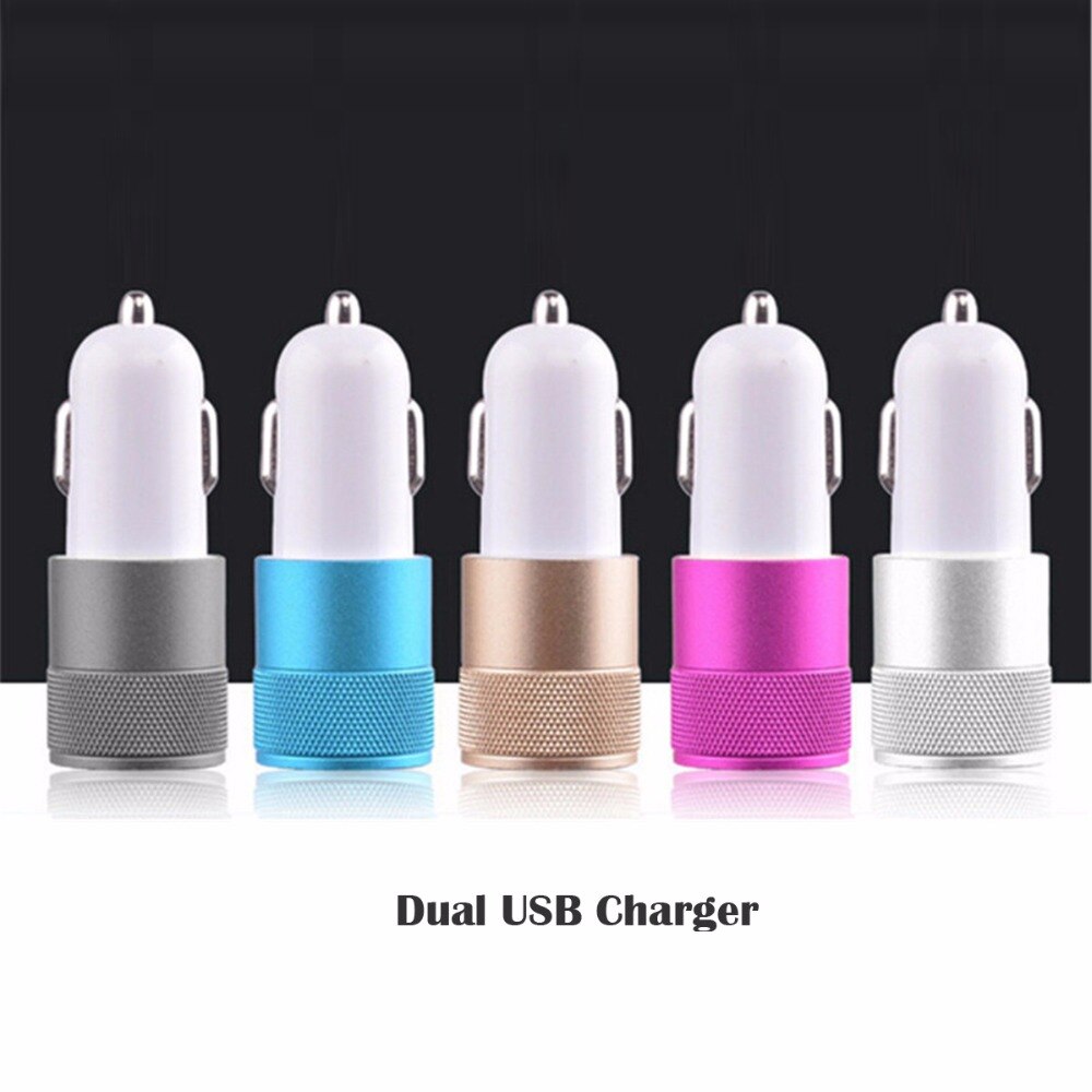 3.0/2.0 Auto charger aluminium dual USB Universele Voor iphone samsung xiaomi LG 3.1A cargador para auto universele carga rapida LED