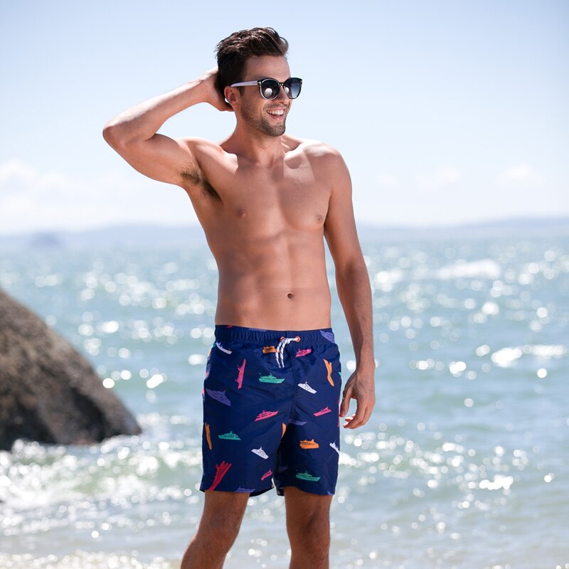 Qikerbong herr strandshorts board boxer trunk shorts snabbtorkande boardshorts herr shorts utan foder