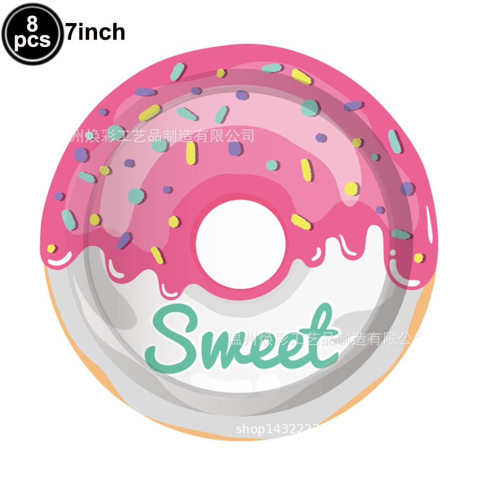 Adorno para tarta de cumpleaños con forma de donut para bebé, primer año, dos dulces decoración para magdalenas: Gris oscuro