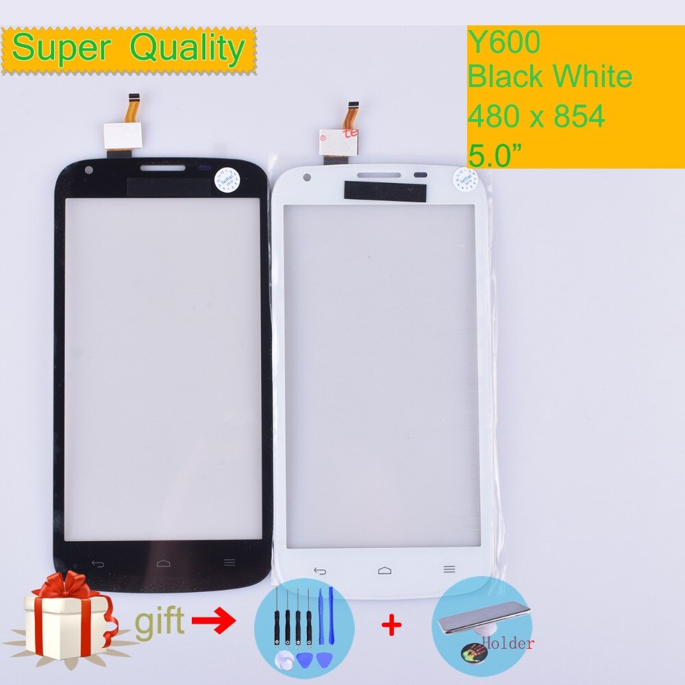 Pantalla táctil para Huawei Ascend Y600 Y 600, Panel táctil, Sensor, digitalizador, lente de cristal exterior frontal, pantalla táctil, sin LCD, negro Y blanco