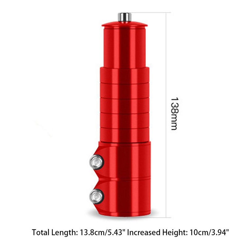 Aluminum Alloy Bike Fork Stem Rise Extender Extension Bike Bicycle Cycling Bike Stem Head Up Raiser Handlebar Riser Adaptor: Red