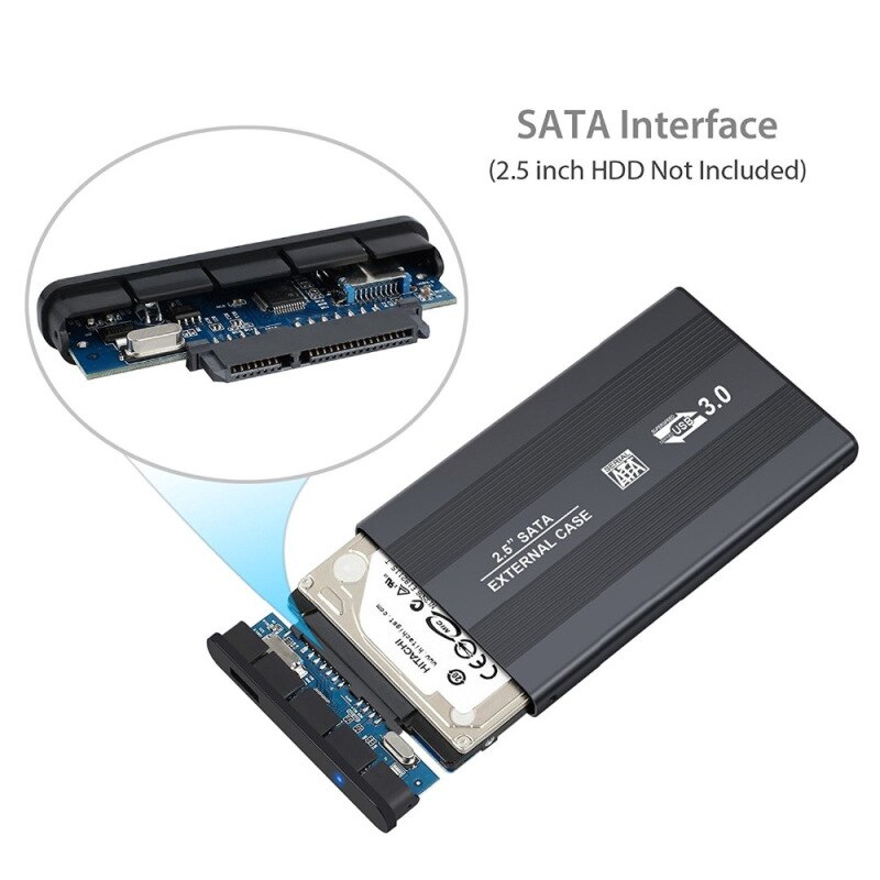Caixa de disco rígido externo do caddy usb2.0 de sata3 de 2.5 polegadas