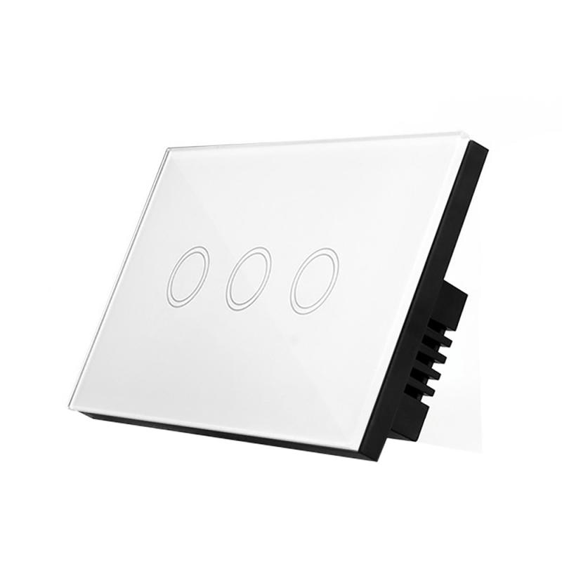 3 Gang US Standard Fireproof ABS Panel Smart Touch Switch Wall Light Switch Light Controller For Home Hotel Office Supplies: white
