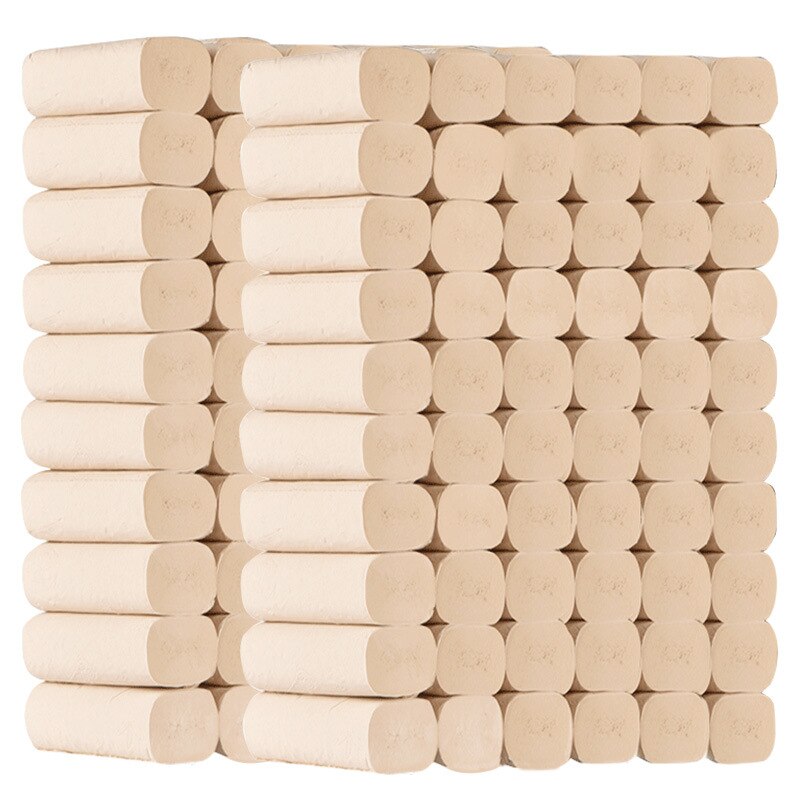 2 rolls Natural Bamboo pulp solid core roll paper toilet tissues paper household paper towel kitchen bathroom paper