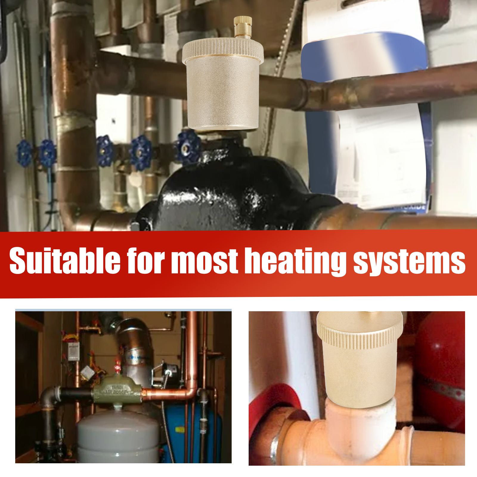 Brass Auto Vent Valve Release Valve Air Bleeder Valve Vent Set for Radiator Compact Automatic Float Valve