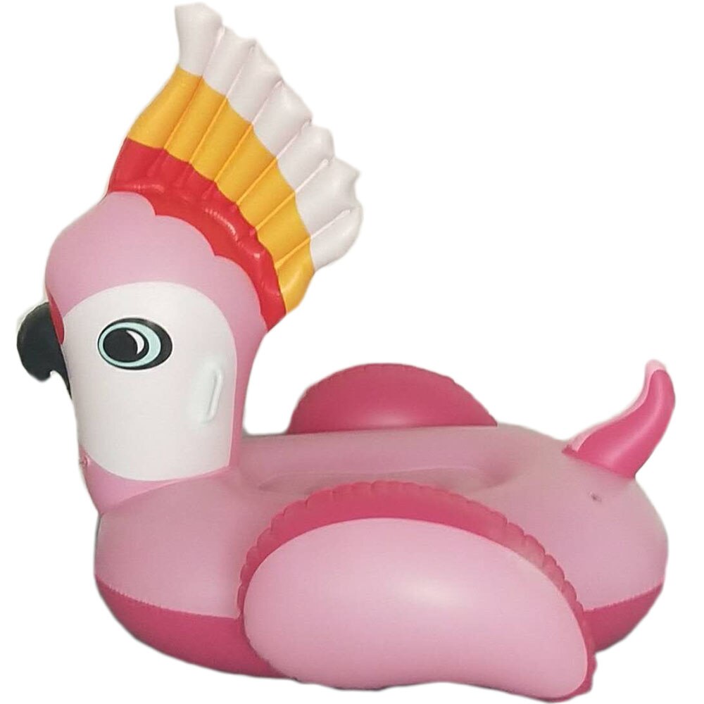 130cm Giant Inflatable Parrot Pool Float Newest Pink Ride-On Swimming Ring For Adults Summer Water Party Toy
