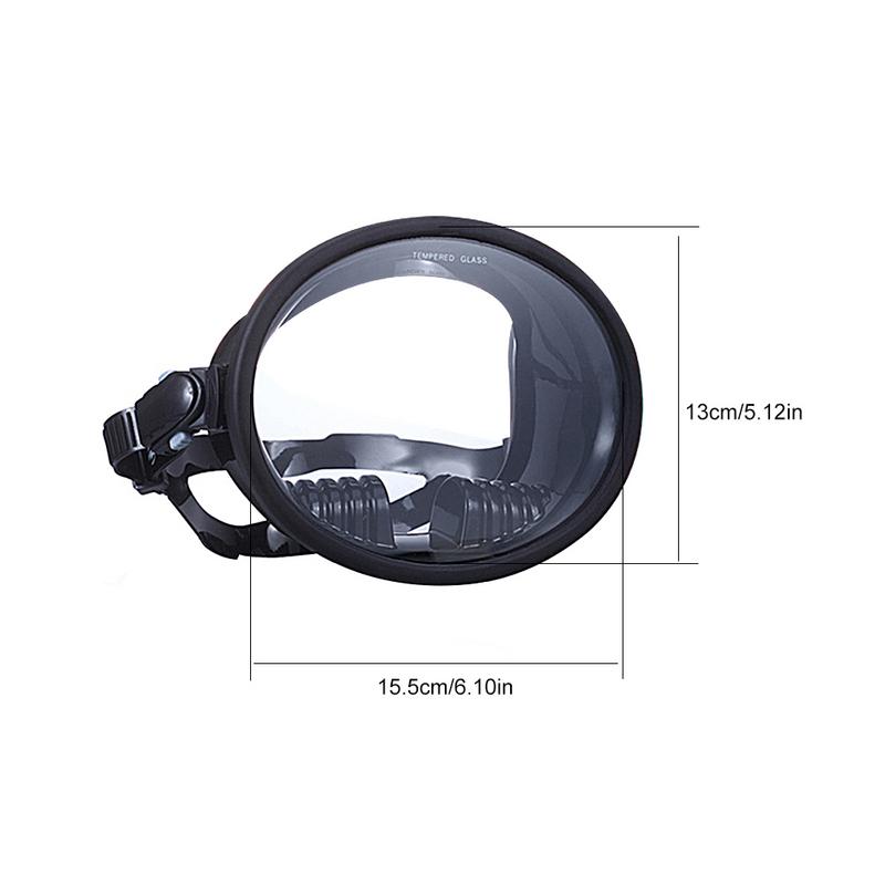 Panoramic Wide View Diving Mask Durable Aquatics Scuba Diving Snorkeling Frameless Mask Tempered Glass Diving Goggle Mask