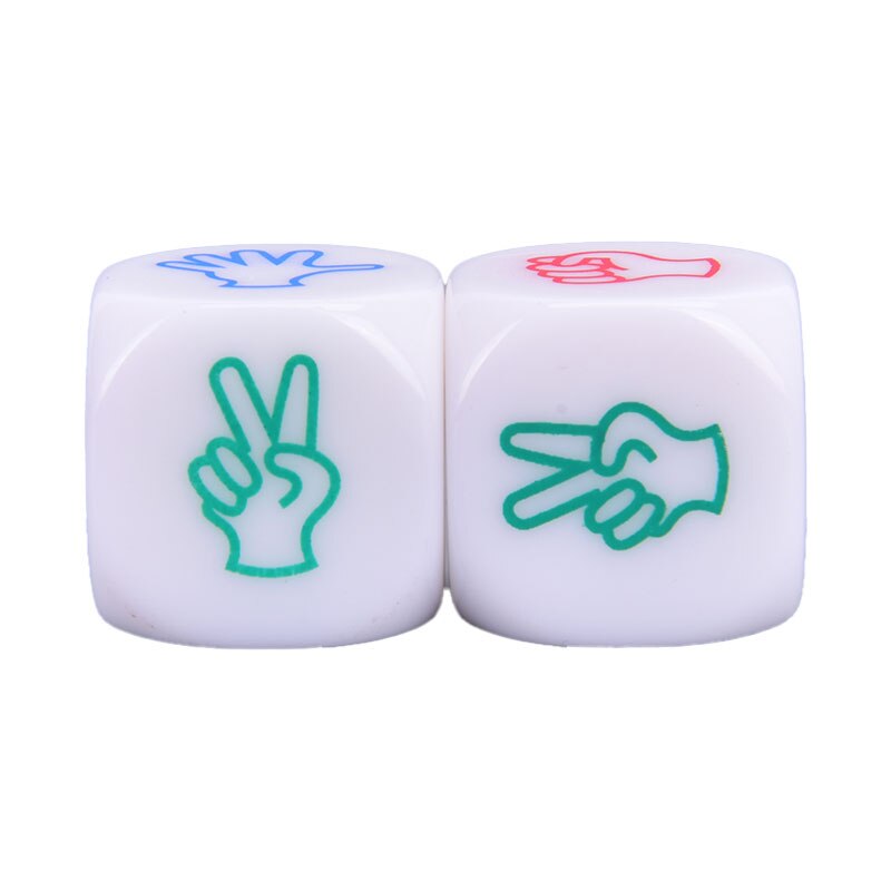 2Pcs Dice Games Toy Finger-guessing Game Dice Rock Paper Scissors Game